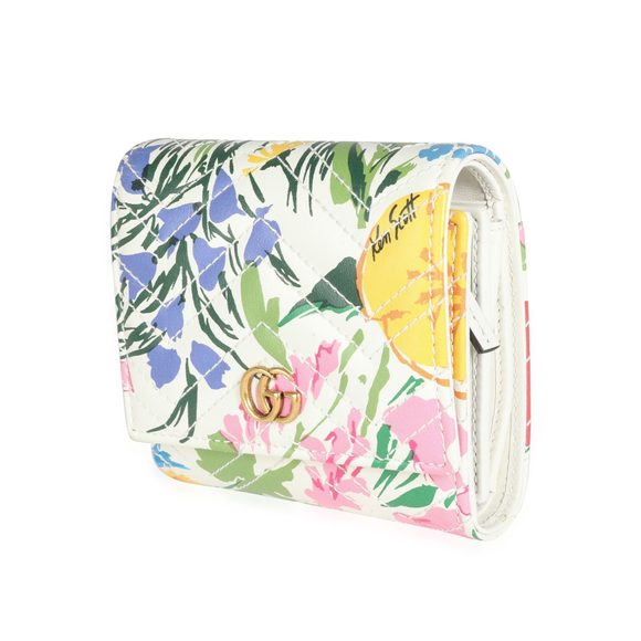 Gucci x Ken Scott Limited Edition Floral Print GG Marmont Card Case Wallet - Picture 2 of 5